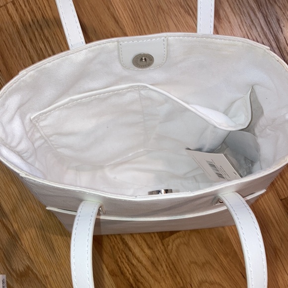 Steve Madden B Theory White Philosophy Tote Silver Spacious Casual Dressy Beach - Picture 5 of 12